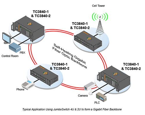 JumboSwitch® 2U/4U Main and Management Ethernet Switch Cards TC3840-1 and TC3840-2