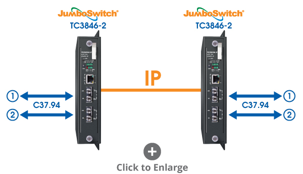 JumboSwitch TC3846-2 C37.94 over IP
