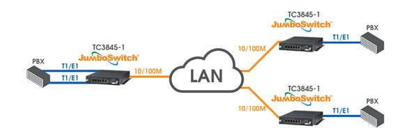 TC3845-1 T1 over IP Application